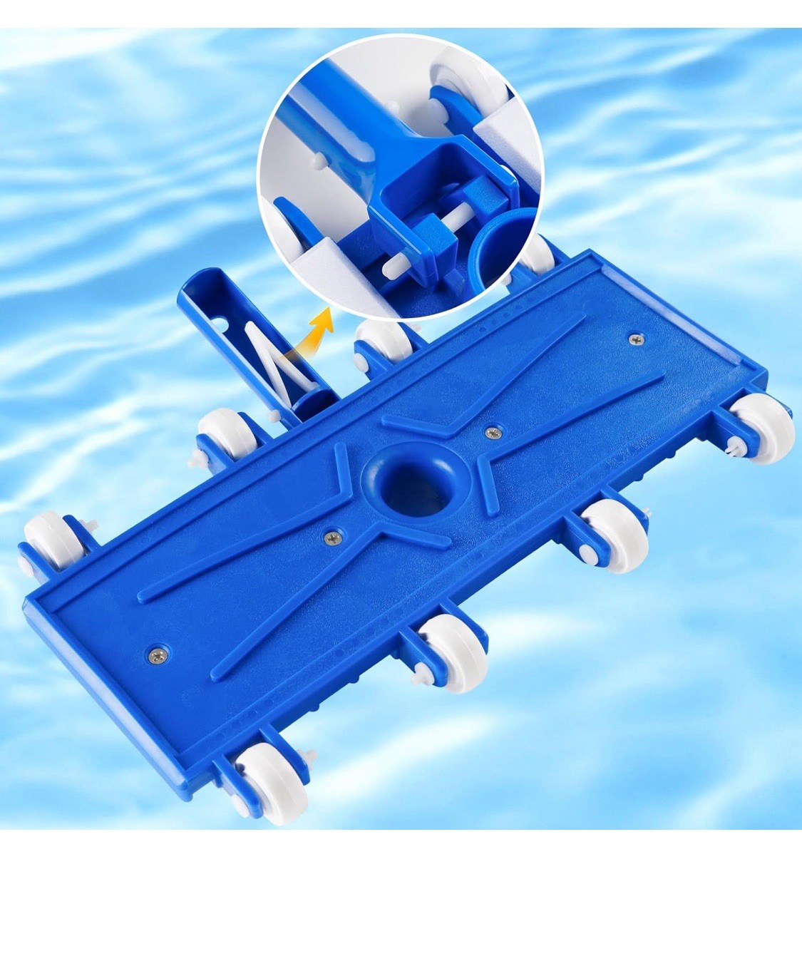 Pool Vacuum Head with Wheels 14 Heavy Duty Head Flexible Swimming Pool Vacuum