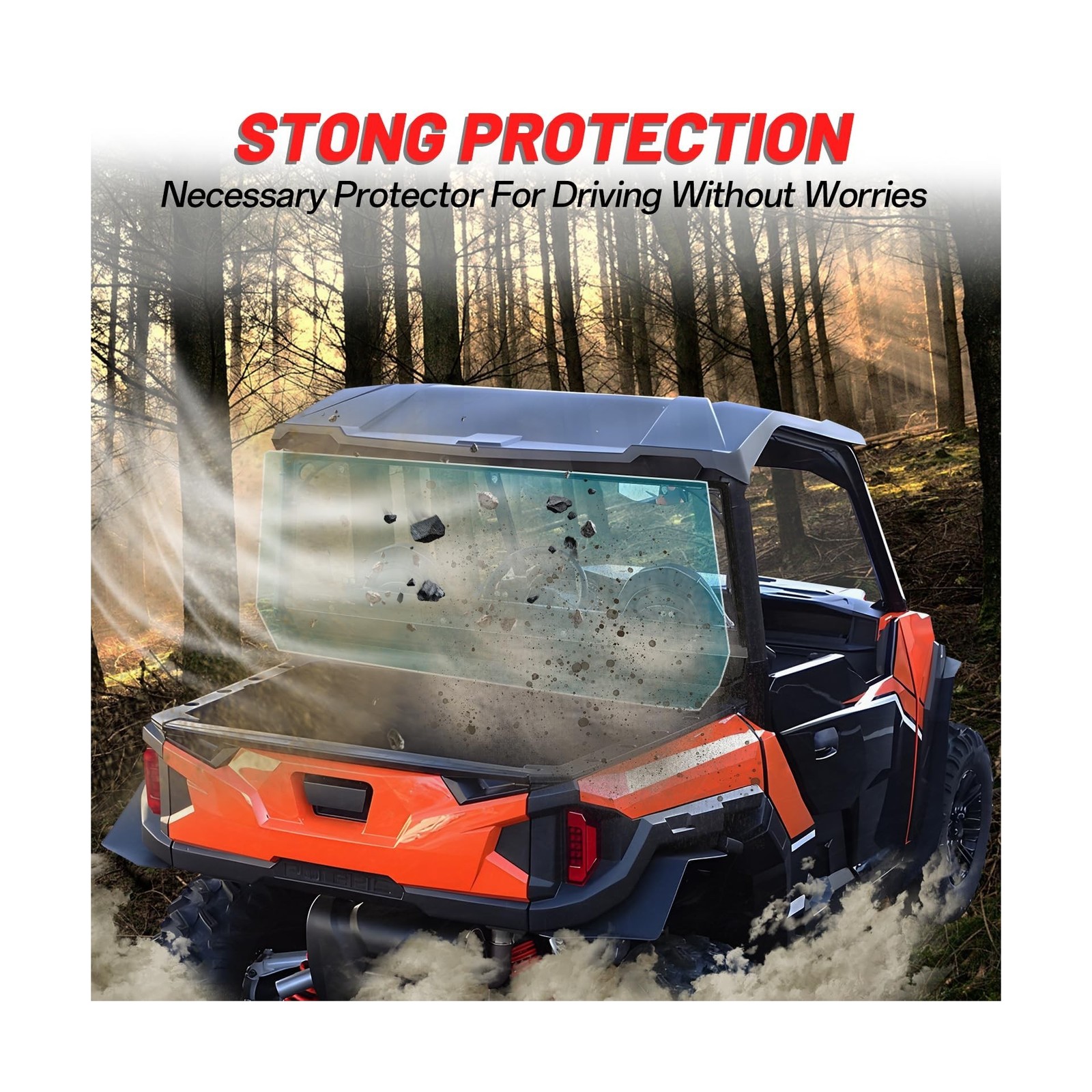 StarknightMT General 1000 Rear Windshield Back Window Compatible with Polaris…