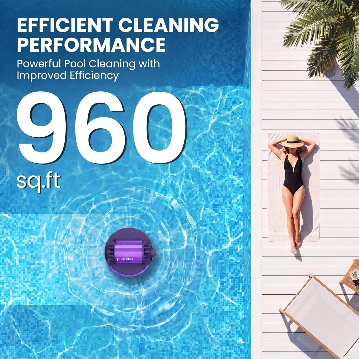 High-Power Dual-Motor Robotic Pool Cleaner with Self-Parking for Easy Use