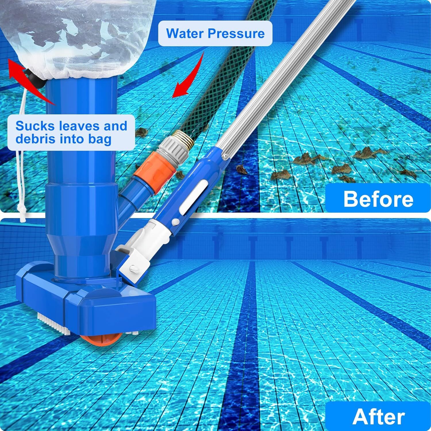 Upgraded Handheld Pool Vacuum for above Ground Pool – Swimming Pool Jet Cleaner