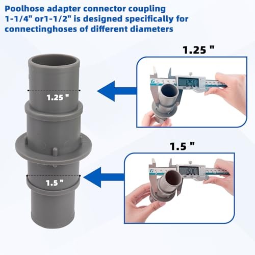 Pool Vacuum Hose Adapter 1-1/4&Prime; or 1-1/2&Prime; Plastic – Used for Pools