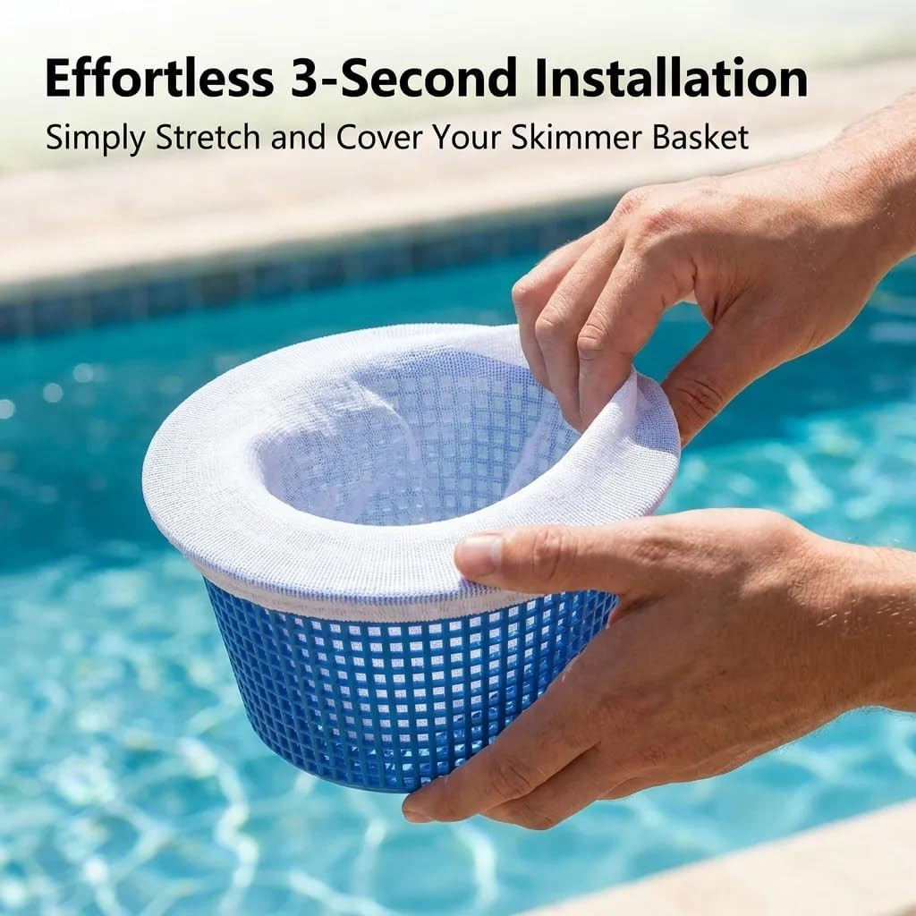 100 Pack Pool Skimmer Socks – Ultra Fine Mesh Filter for Debris