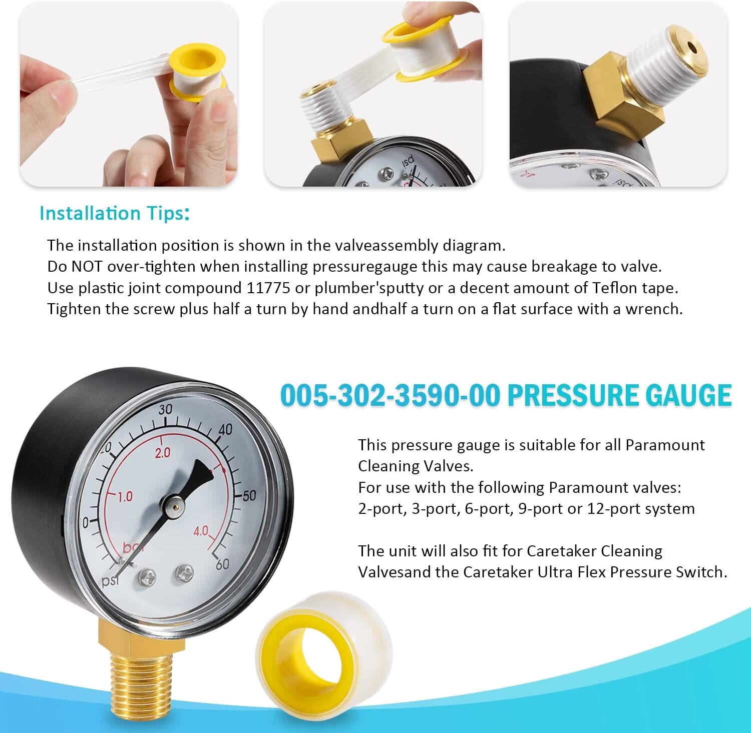6-Port Module with Valve Shell Oring and Pressure Gauge for Paramount