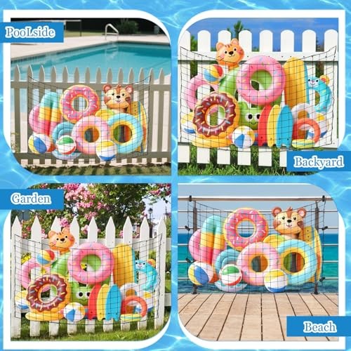 1 Piece Extra Large Pool Float Storage Net 70.8×47.2 inches with 20 70.8*47.2&Prime;