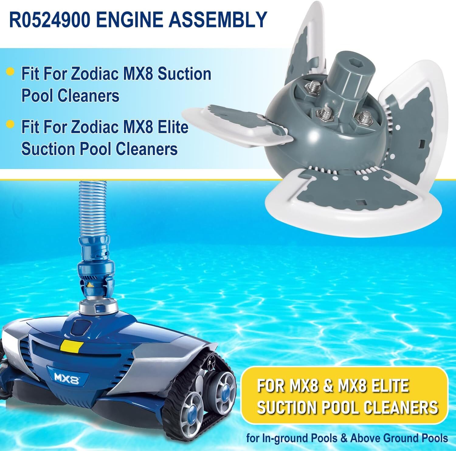 R0524900 Engine Assembly Rebuild Kit for Zodiac MX8 MX8EL Pool Cleaner Vacuum