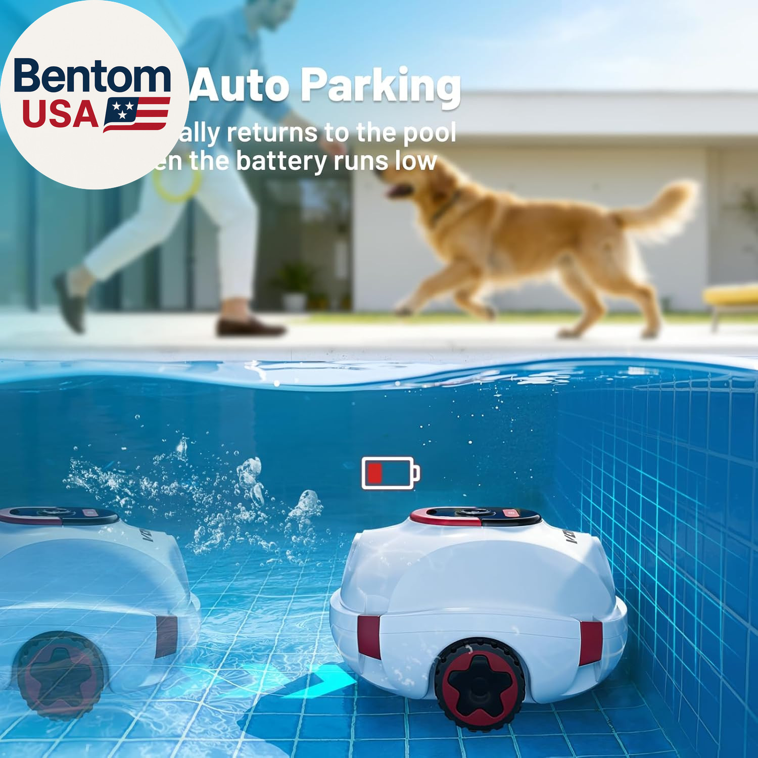 P10 Cordless Robotic Pool Cleaner, 100-Min Runtime, Pool Vacuum for above Ground