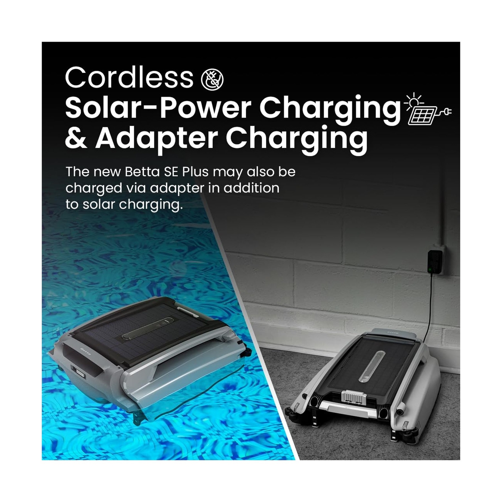 Betta SE Plus – Solar Powered Robotic Pool Skimmer with Dual Charging Options…