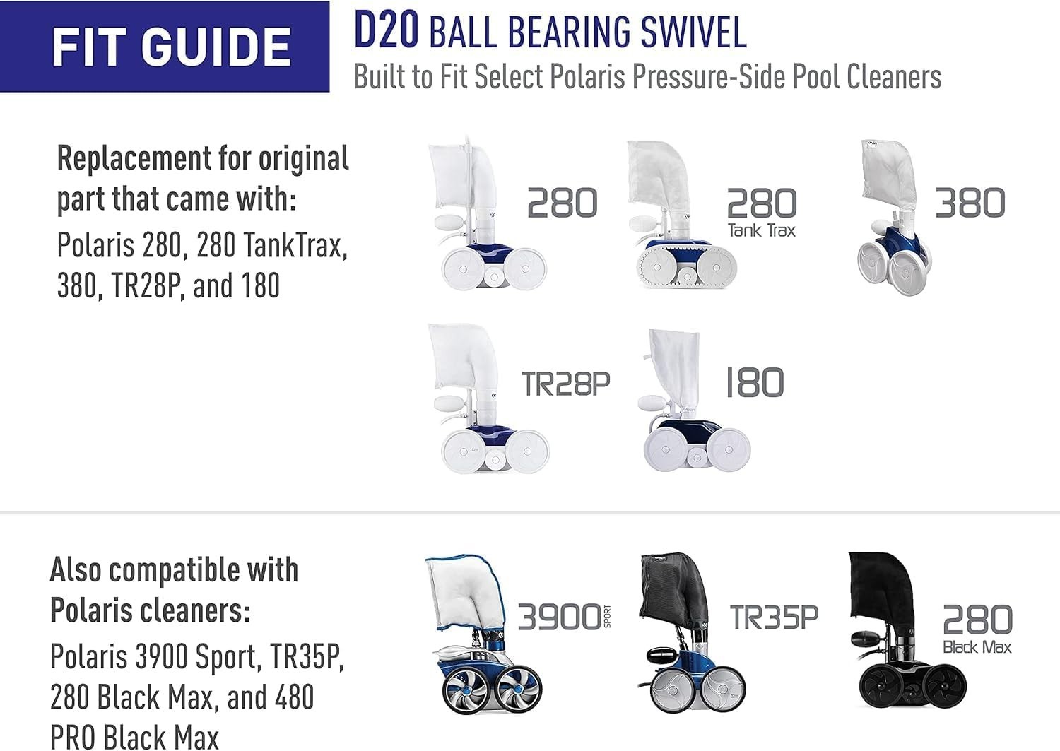 Genuine D20 Ball Bearing Swivel – Optimal Replacement for 280, 3900 Sport Models