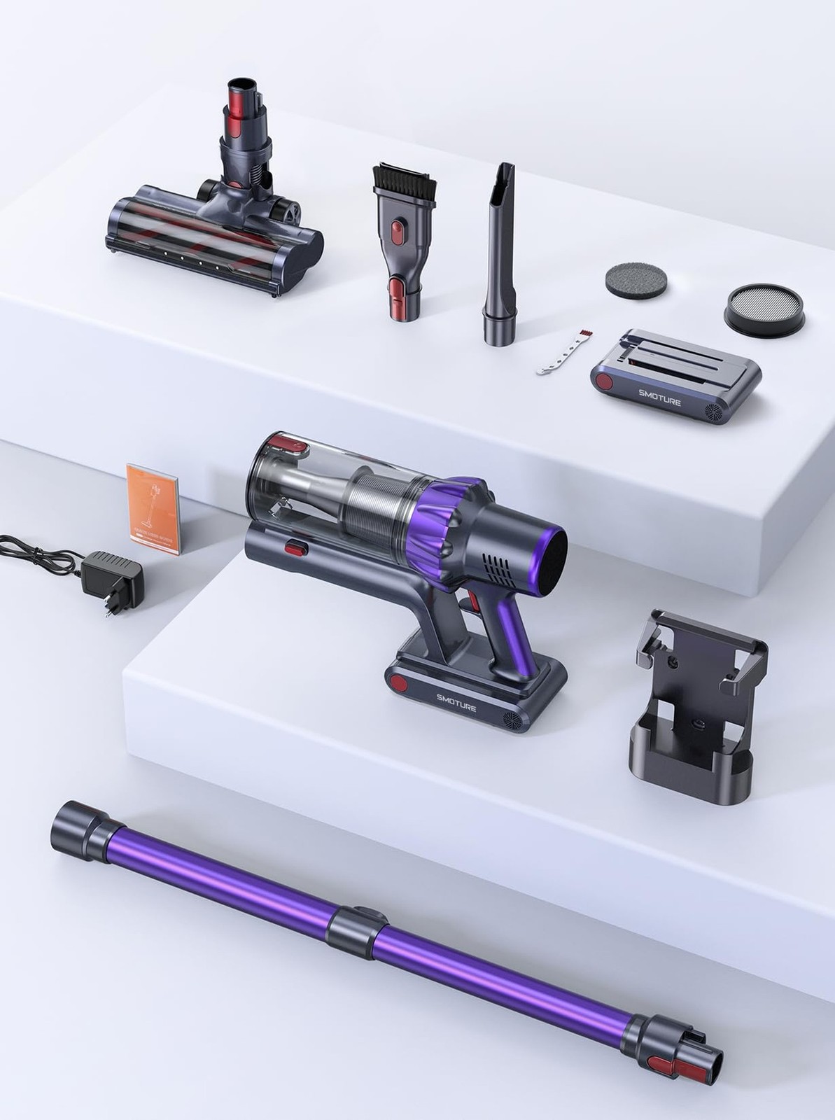 Cordless Vacuum Cleaner, 2 Batteries 110 Mins Runtime Vacuum Cleaners for Hom…