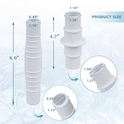 2 Pack Pool Vacuum Hose Adapter Connector – Plastic Coupling 1-1/4&Prime; or 1-1/2&Prime;