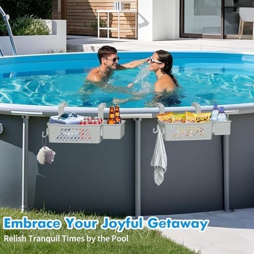Poolside Storage Basket 2 Pack – above Ground Pool Accessories, Swimming Pool St