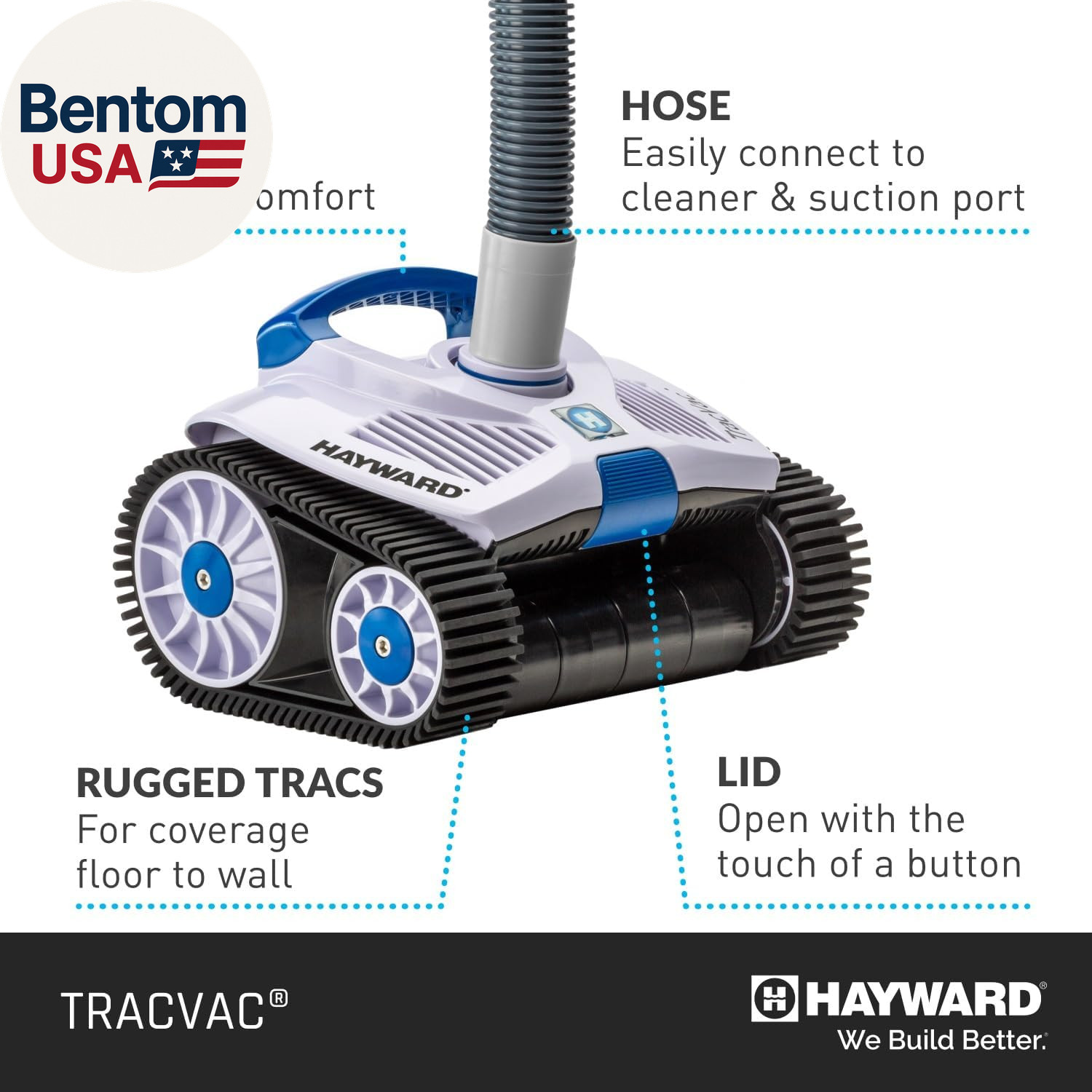 Hayward Tracvac Pool Vacuum for Inground Pools Suction Pool Cleaner (Easy Instal