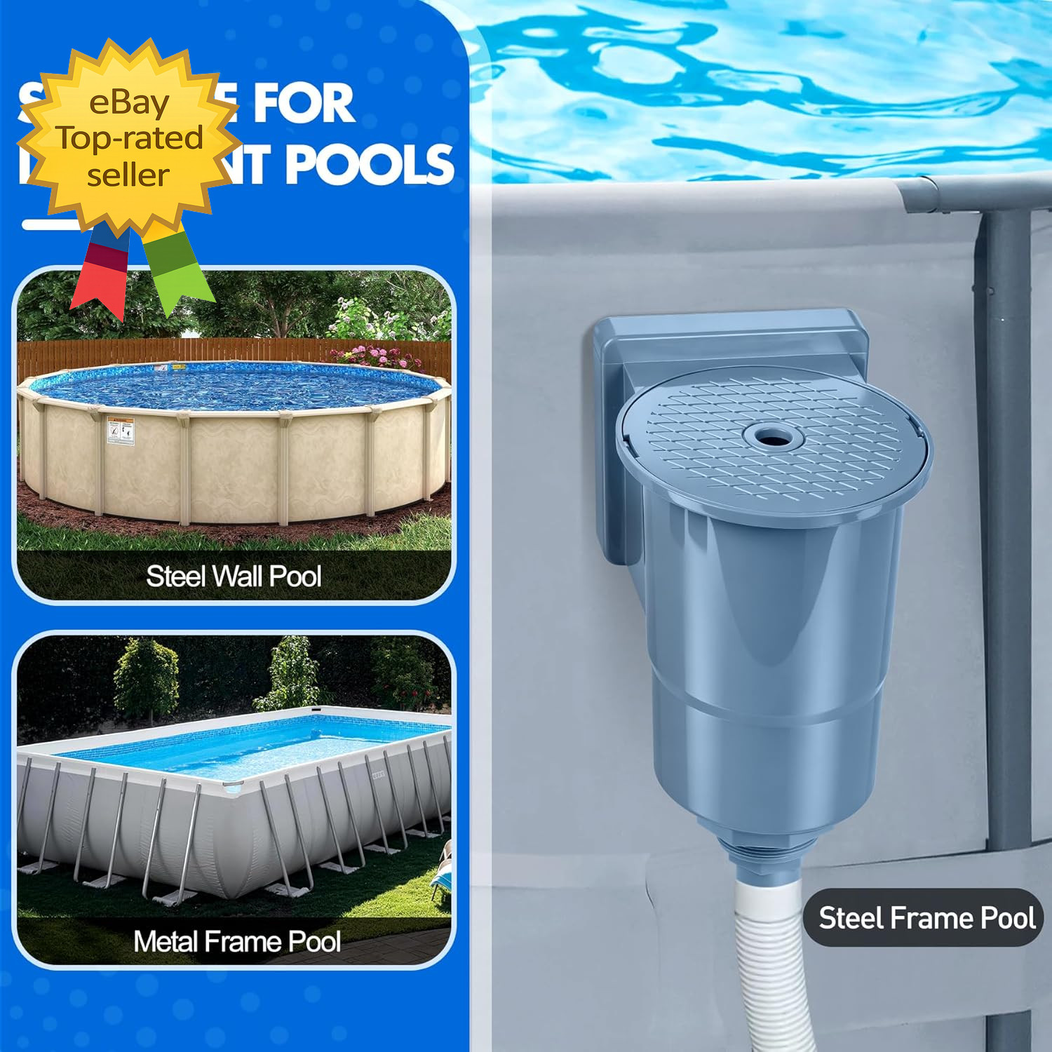Above Ground Pool Wall Skimmer Kit Heavy Duty Mount Surface Skimmer