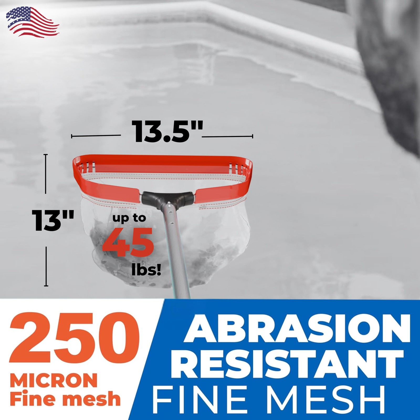 Pool Silt Net 13.5in 250 Micron Fine Mesh – For Cloudy Water Cleaning