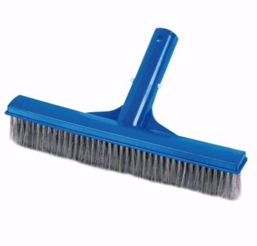 10&Prime; Swimming Pool Algae Wall Brush w/Stainless Steel Bristles, Plastic Handle