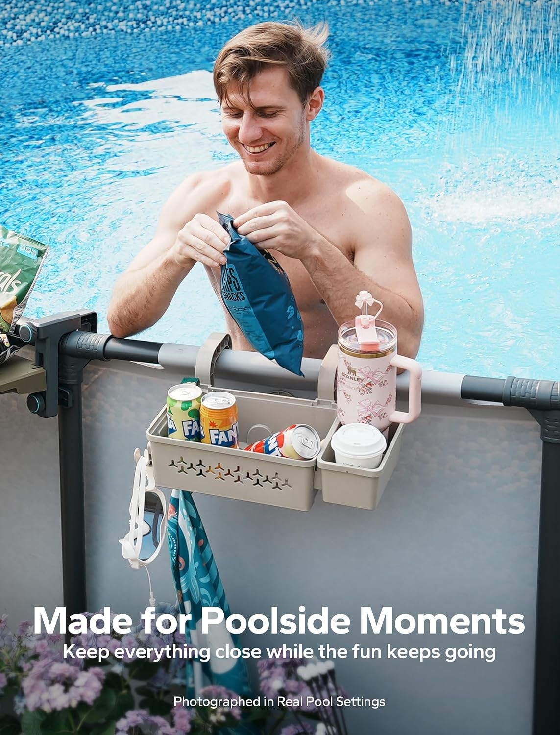 [PATENTED] 2026 Upgrade 2 Sets Poolside Storage Basket Original Above Ground