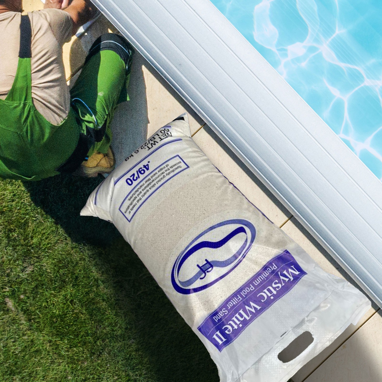 U.S. Silica 50 Pound Mystic White II Swimming Pool Filter Sand, White (2 Pack)