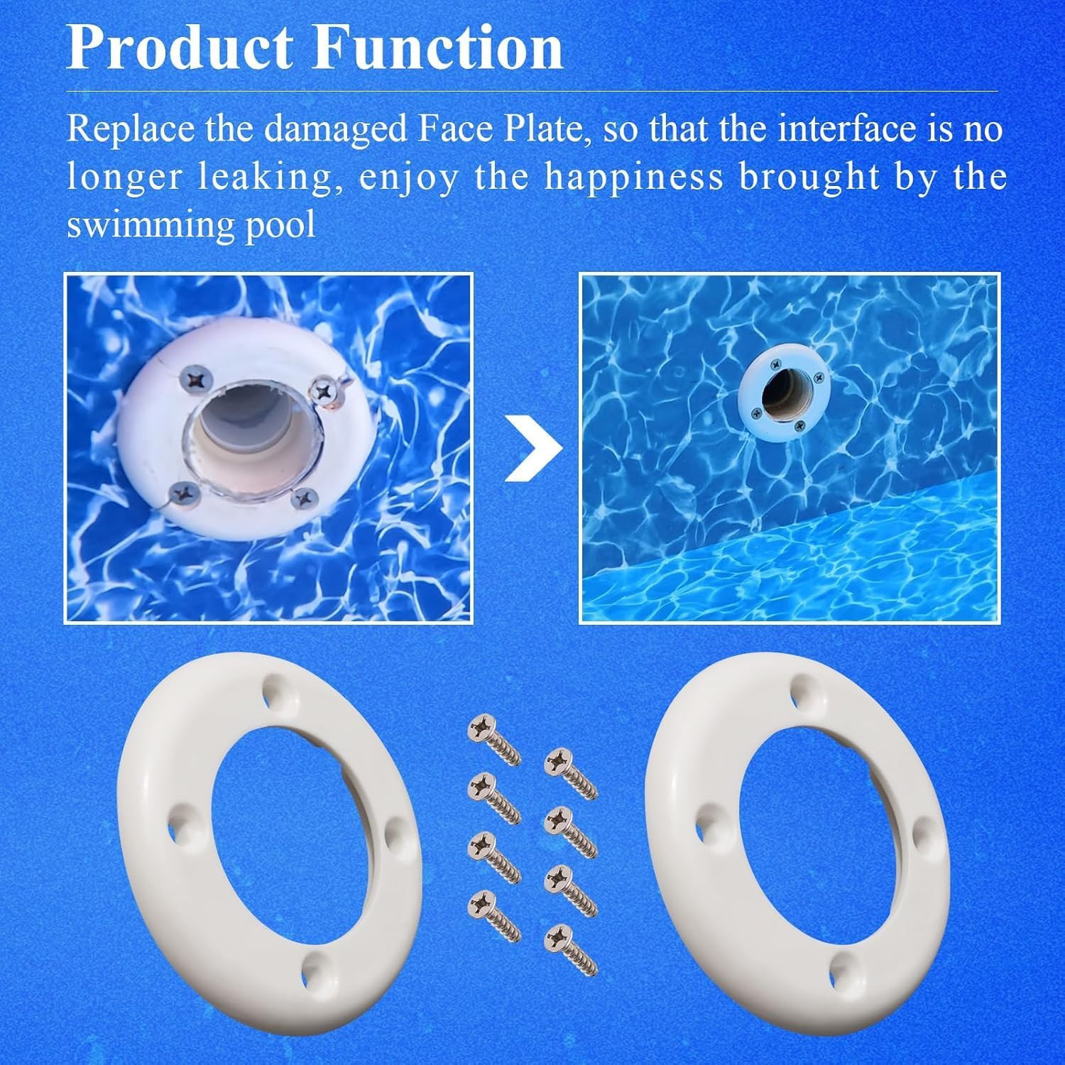 4 Pcs SPX1408B Vinyl Swimming Pool Return Faceplates Fits Hayward Pool Kit | Inl