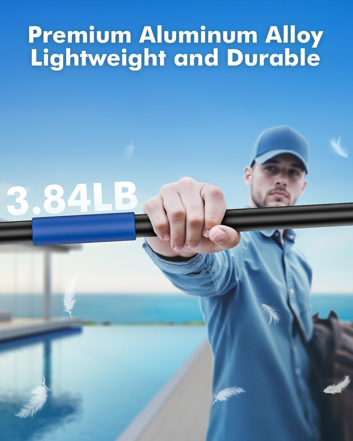 Pool Pole,Extension Telescoping Pole for Swimming Pool Cleaning Poles,Telescopic