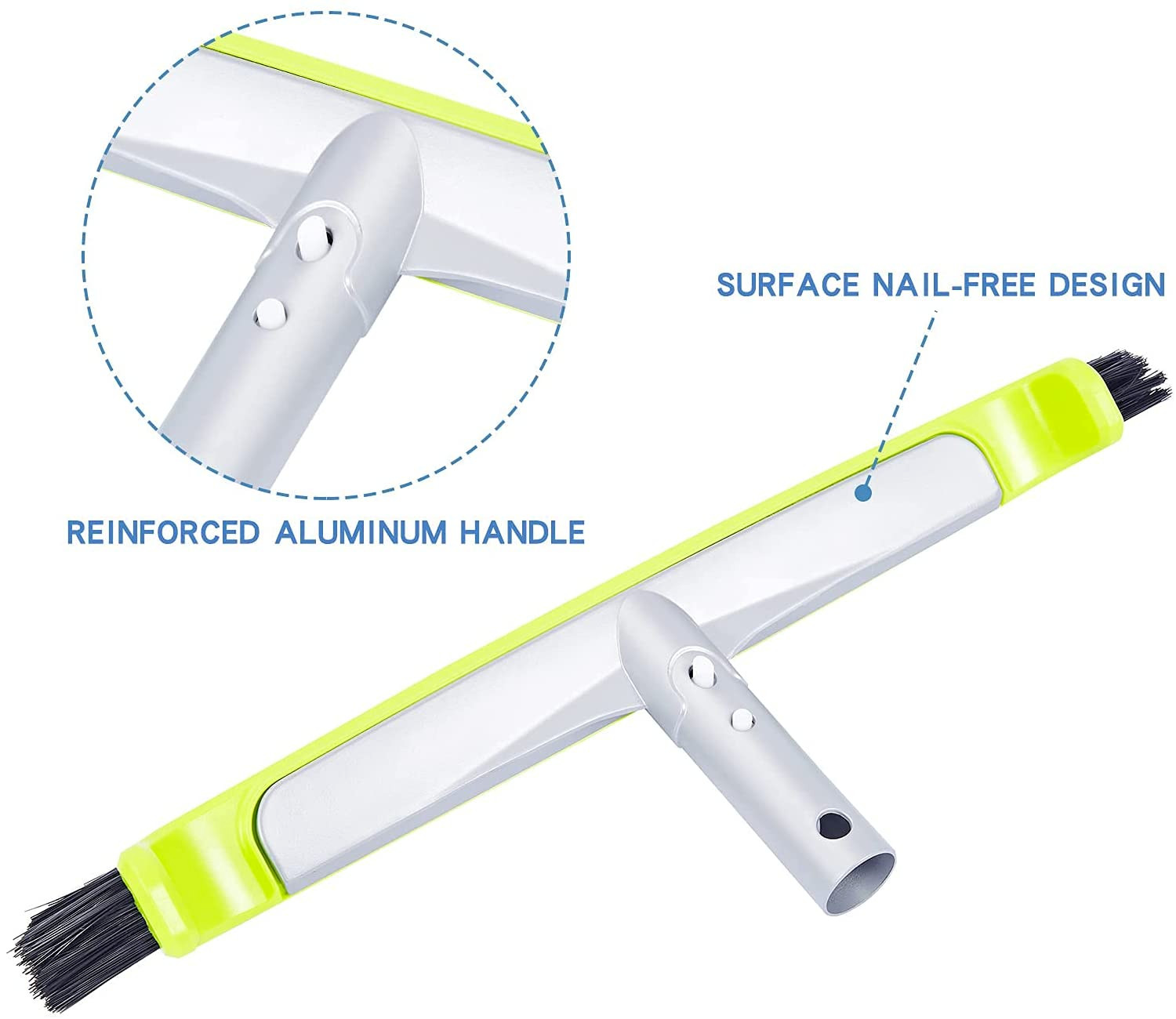 Heavy Duty Pool Brush for Wall & Tile with Reinforced Aluminium Back