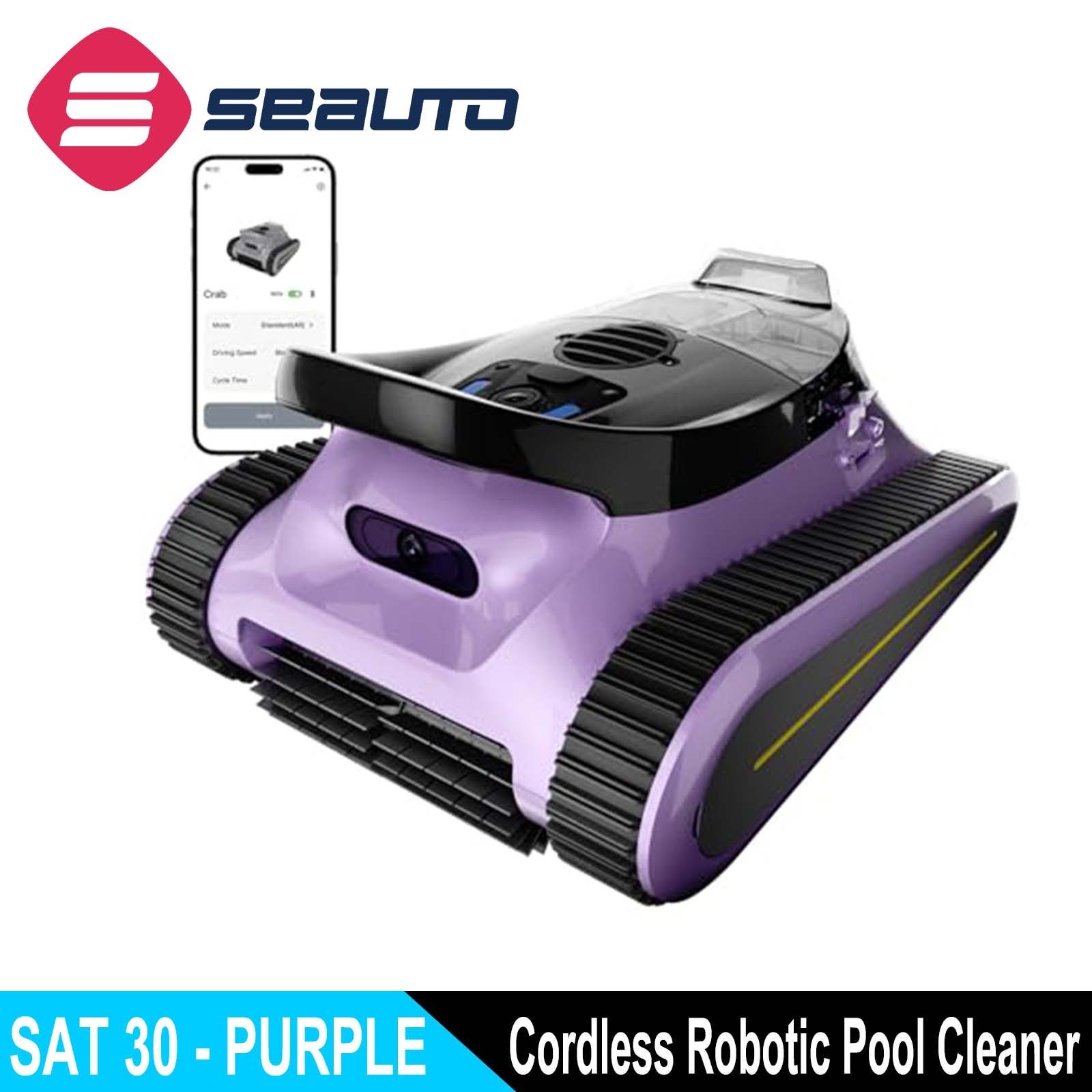 SEAUTO SAT30 2025 Robotic Pool Cleaner W/APP Control Inground Pool 3H Runtime