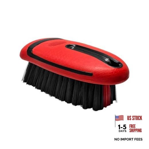 Carpet and Upholstery Cleaning Brush, Car Interior Leather Brush Stiff Red