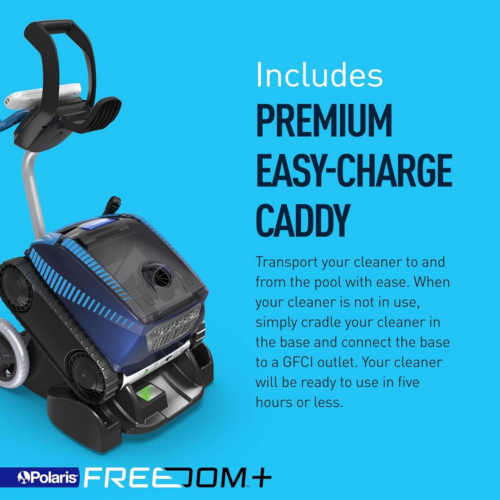 Polaris FREEDOM Plus Cordless Robotic Pool Cleaner with Hand-Held Remote Control