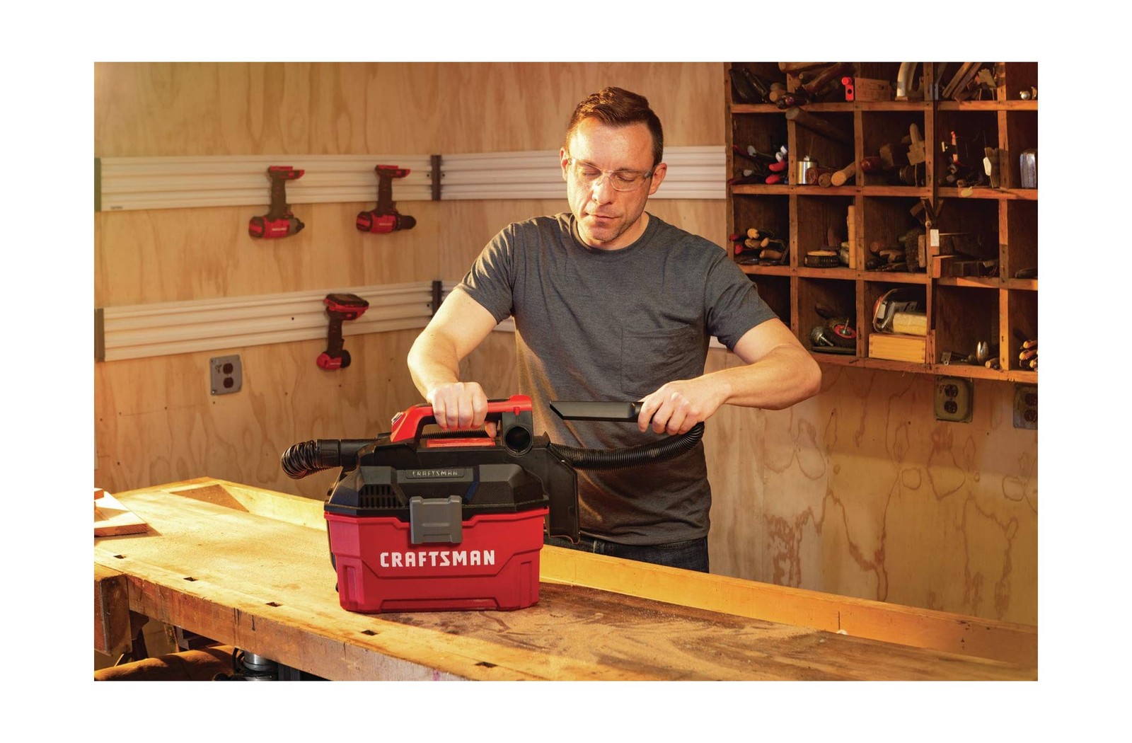 CRAFTSMAN V20 Cordless Vacuum Cleaner, Shop Vac Wet/Dry, 2 Gallon, 7ft Hose, …