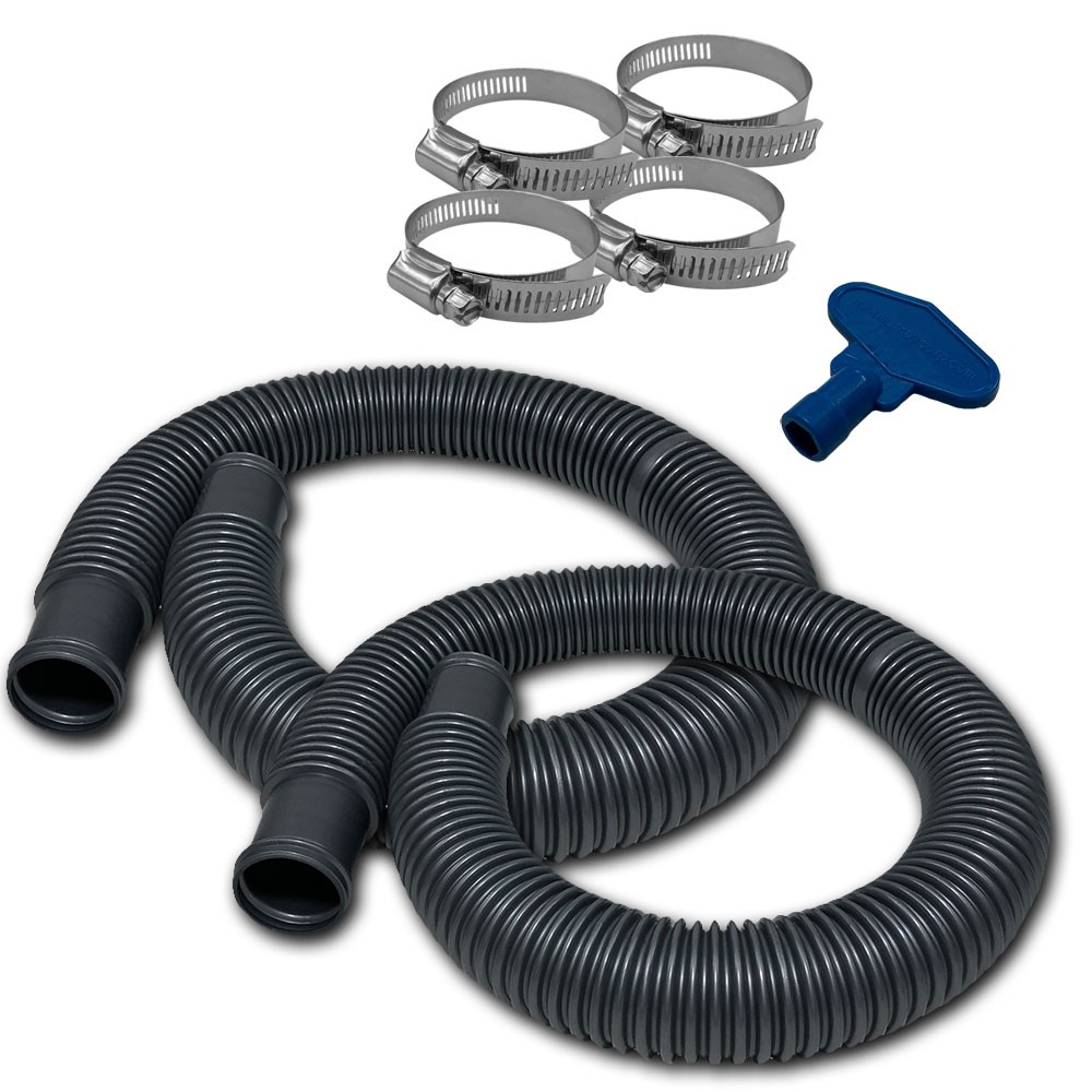 Puri Tech Durable Pool Filter Hose 2pk Above Ground 4 Hose Clamps 1.5 in x 3 ft