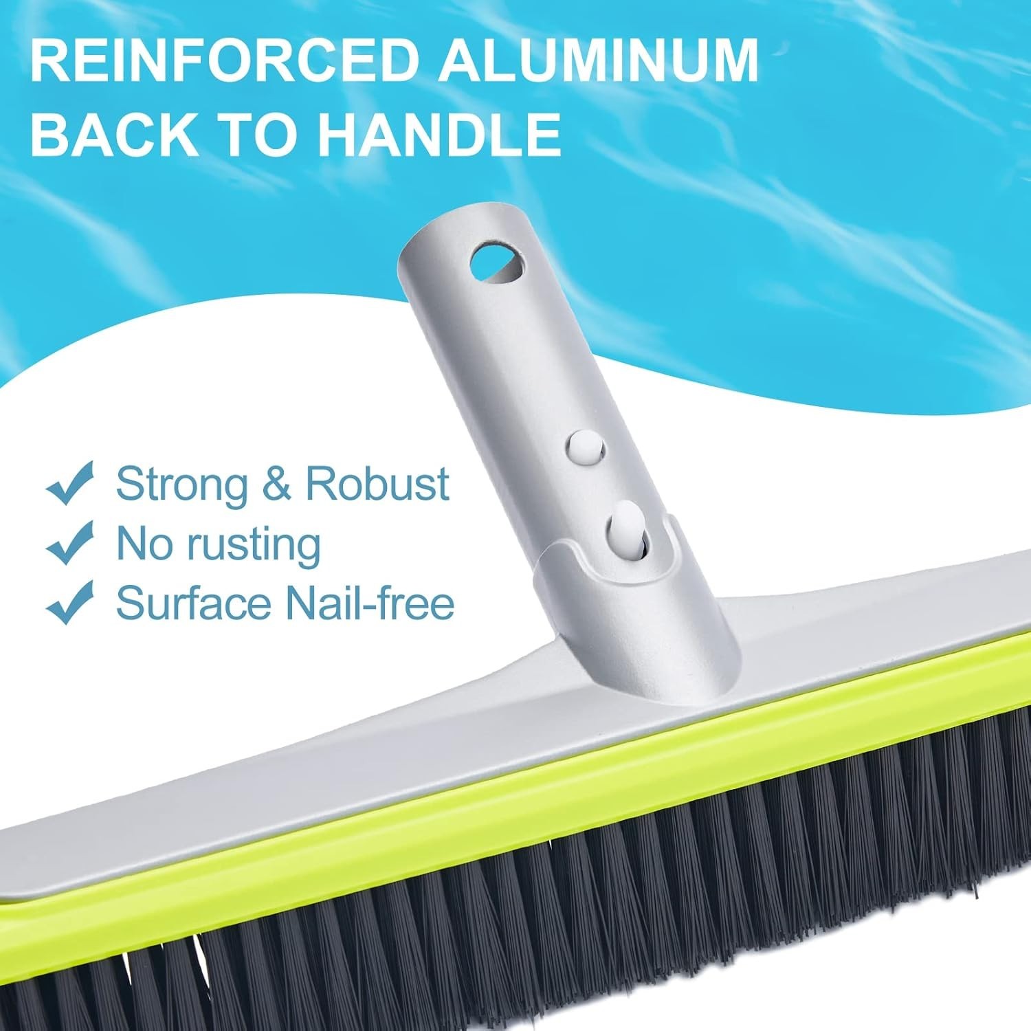 Curved Edge Pool Scrub Brush – Extra Wide 17.5&Prime; for Efficient Cleaning