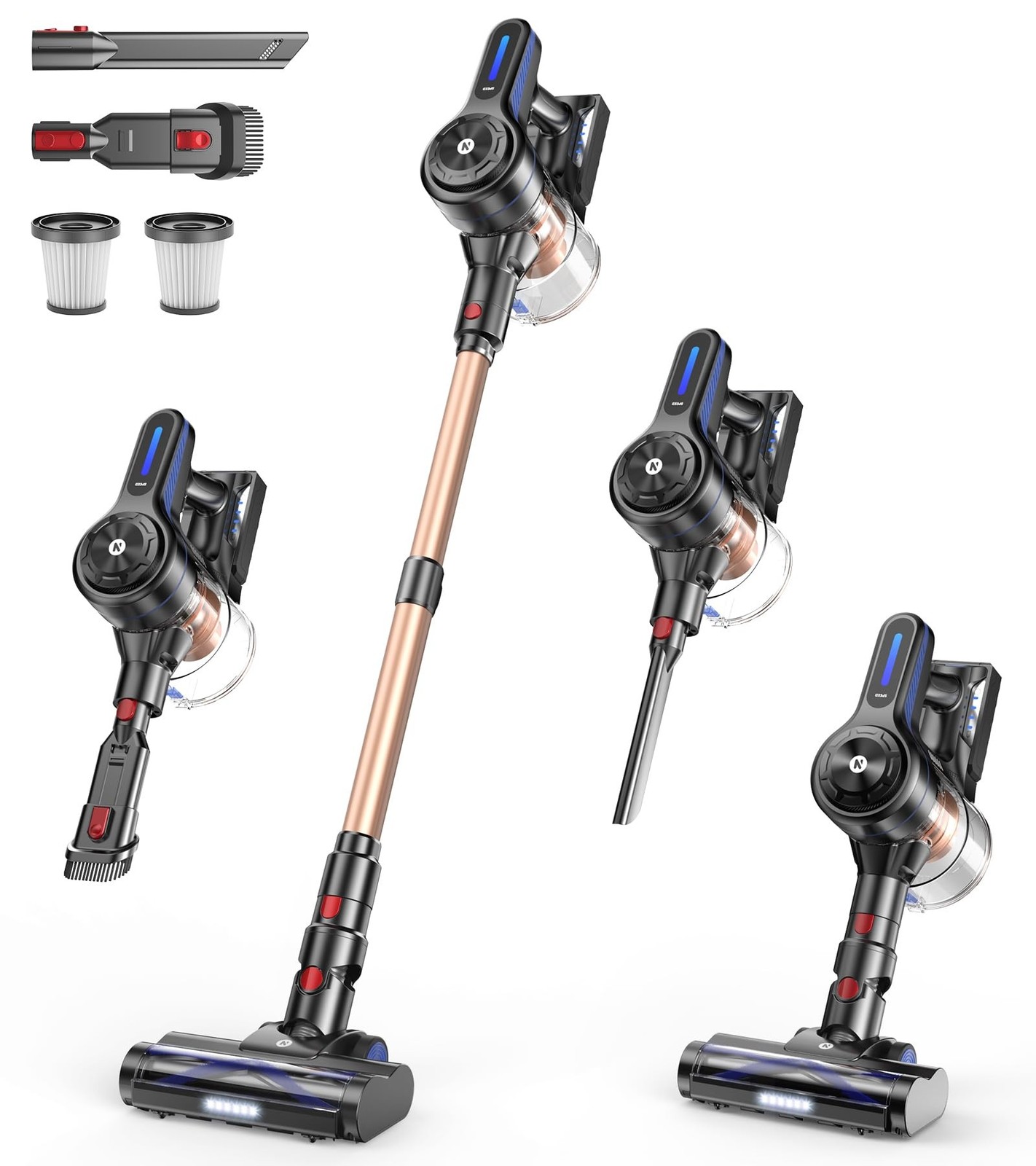 NADALY Cordless Vacuum Cleaner, Powerful Stick Vacuum with 45min Runtime, Ant…