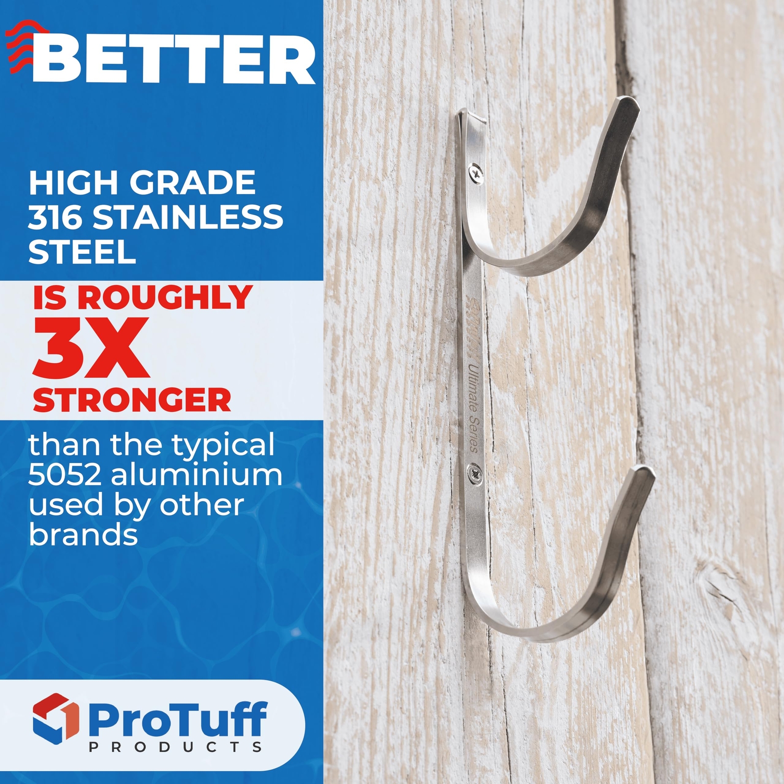 Never Rust Pool Pole Hangers – 2 ProTuff Heavy Duty Double Hooks w/Unlimited …