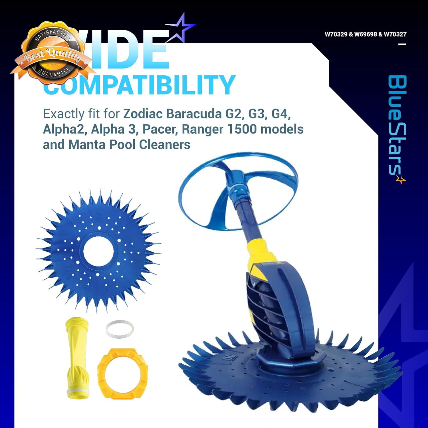 Pool Cleaner Finned Disc Diaphragm Foot Pad Kit Fits Baracuda G3 G4 G2