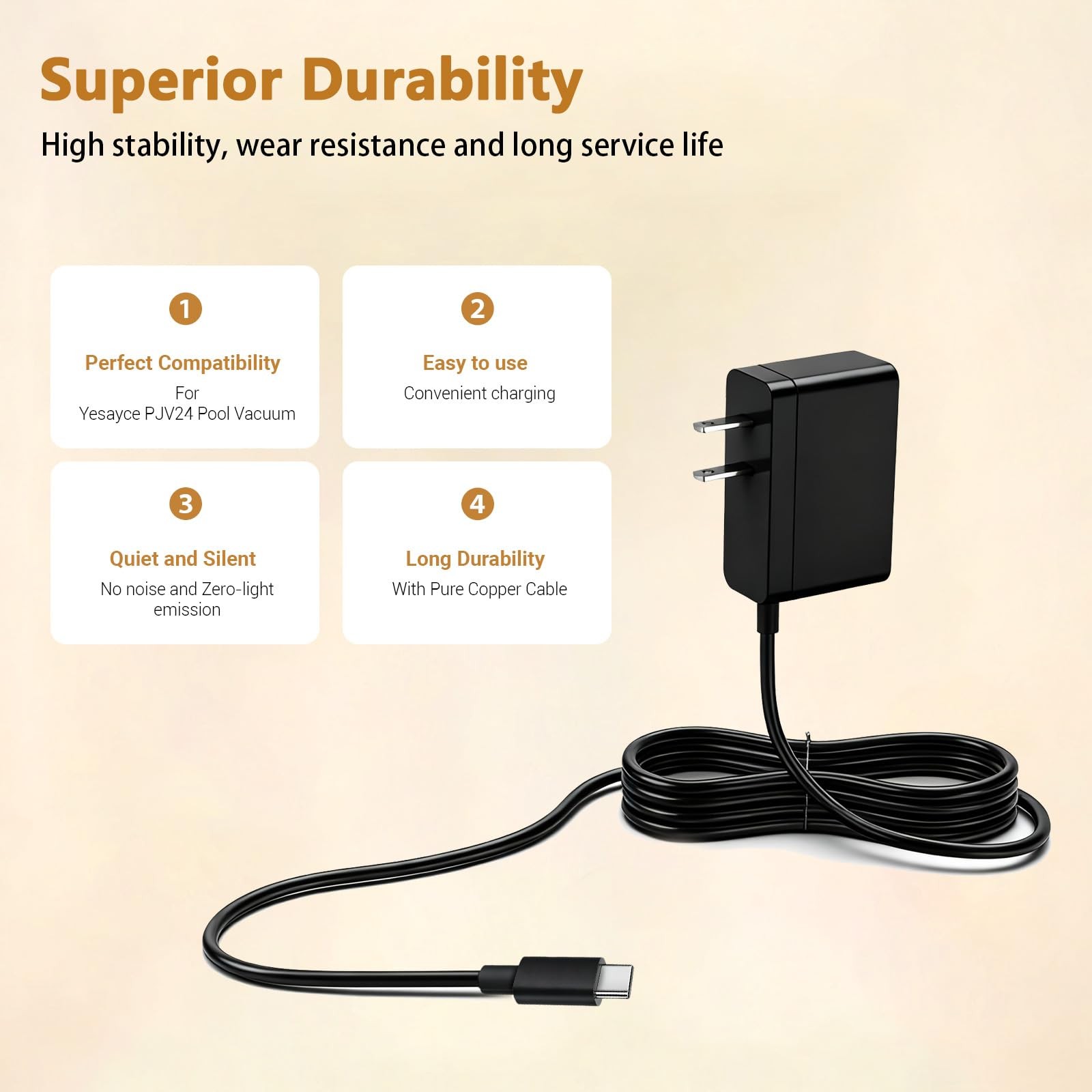 Charger for Yesayce PJV24 Cordless Pool Vacuum Cleaner Compatible with Yesayc…