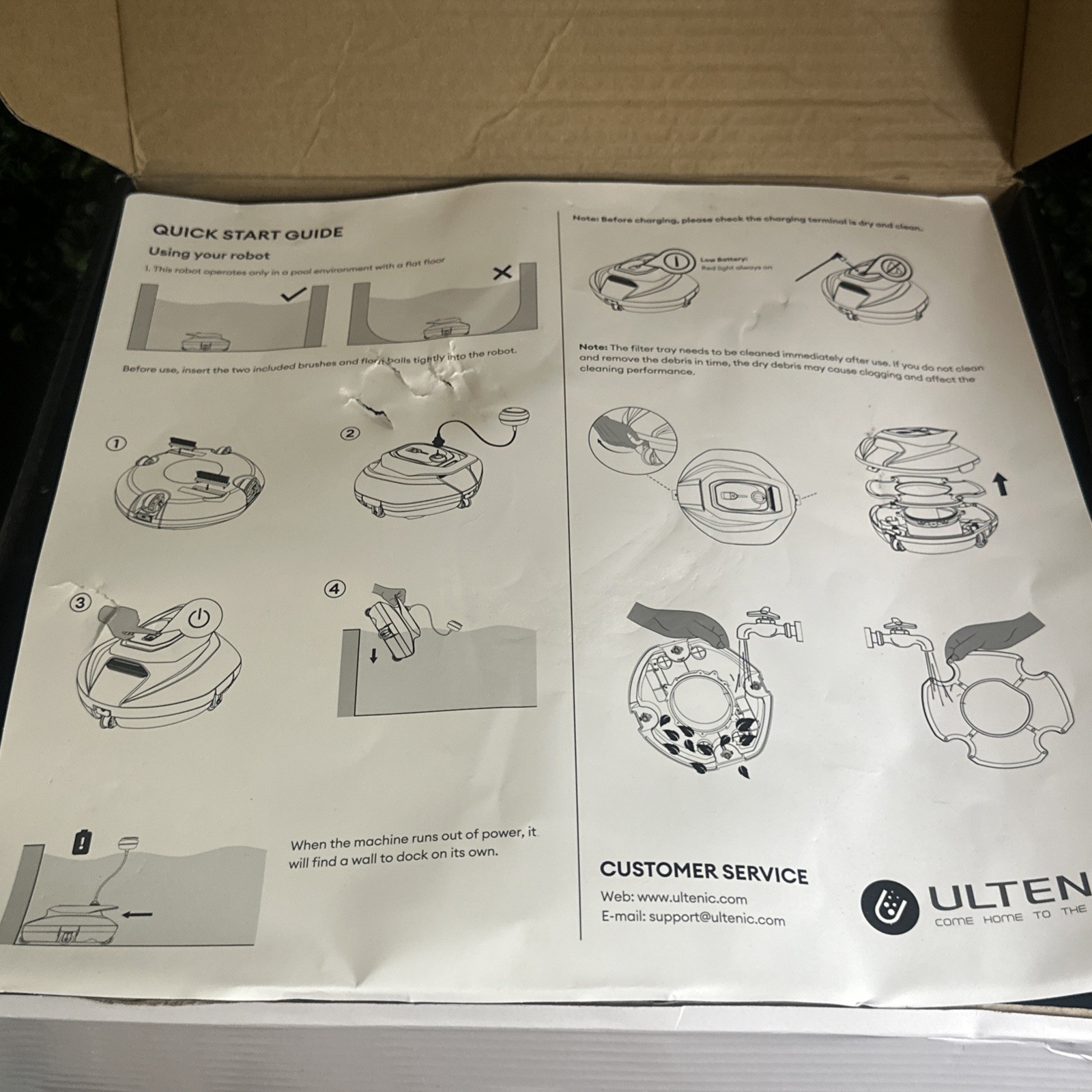 Ultenic Robotic Pool Cleaner Pooleco 10 Cordless 3-Motor Automatic Vacuum 850 ft