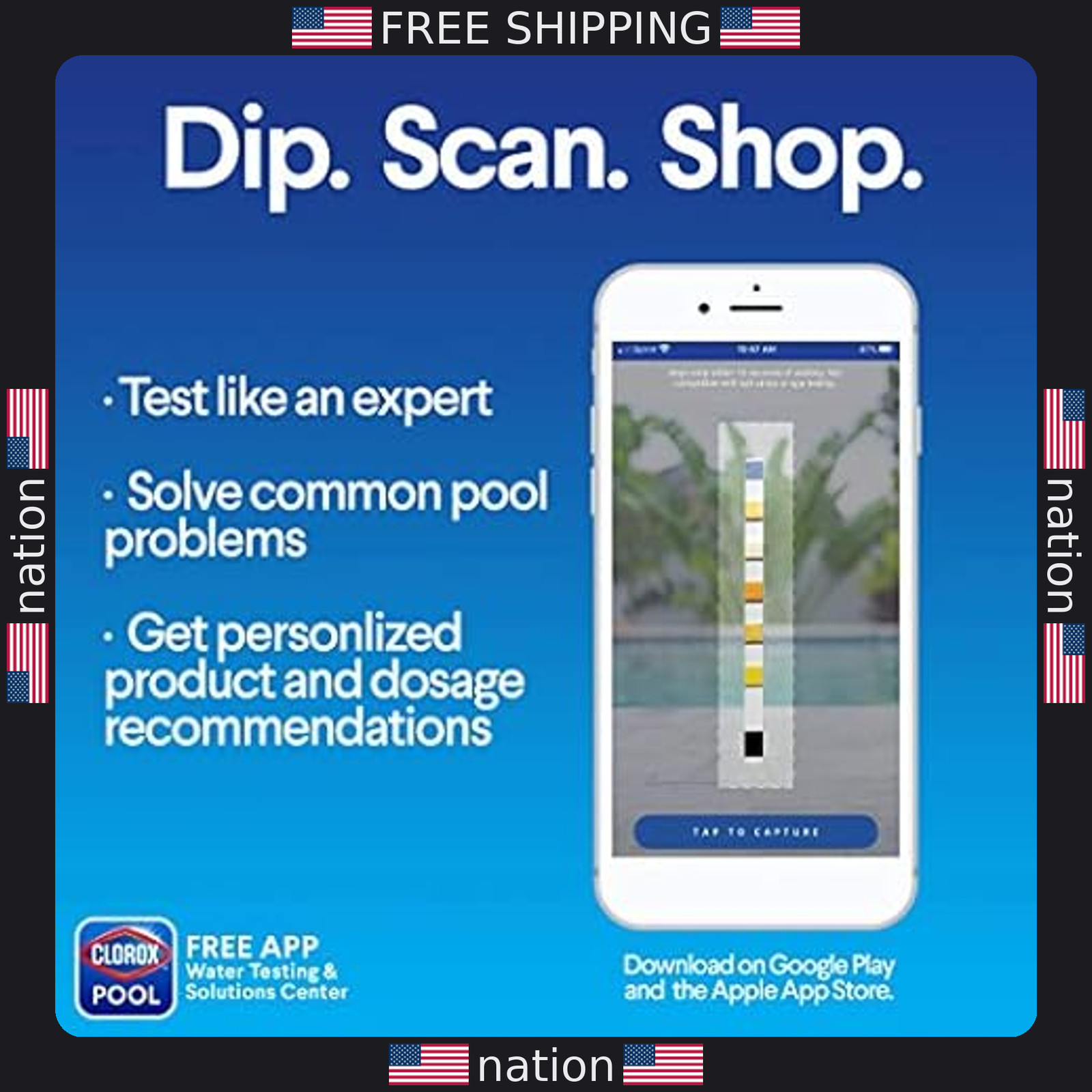 Clorox Pool&Spa My Pool Care Assistant – 50 Test Strips for Pool Maintenance