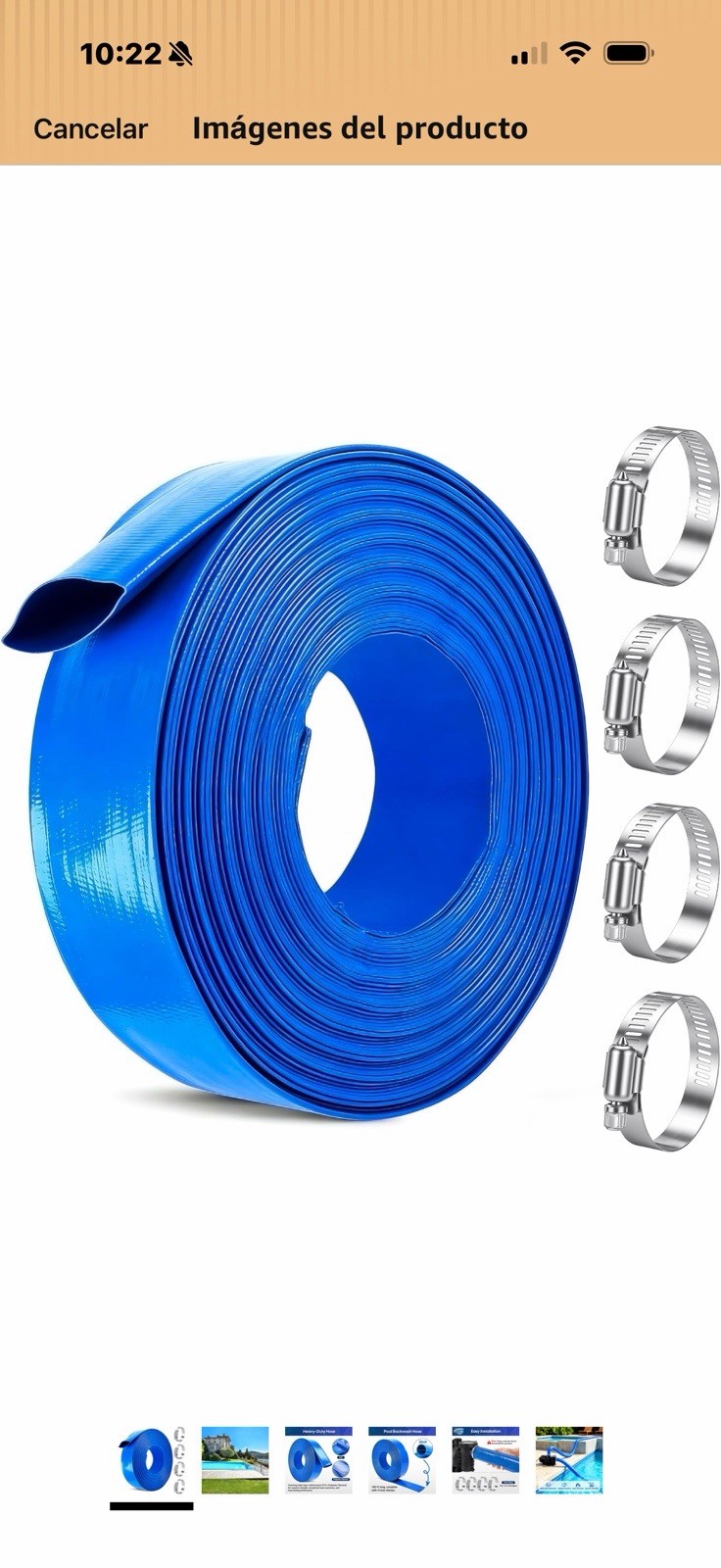 MUSCCCM Pool Hose Extension 2&Prime; x 100 Ft, Weather Resistant, 4 Clamps