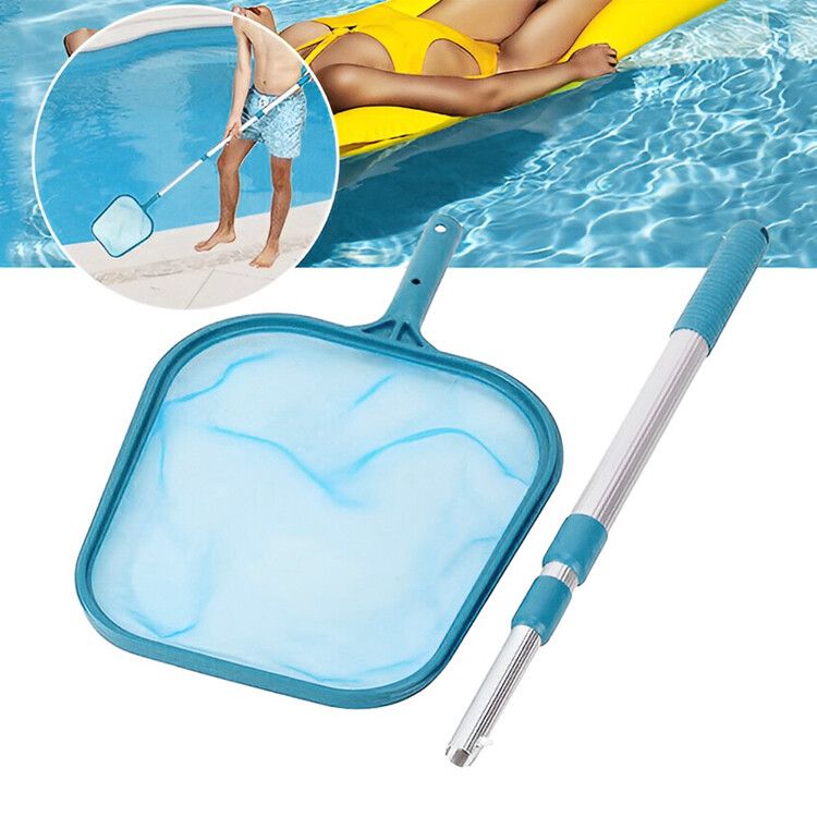 Fine Mesh Pool Leaf Skimmer Net w/ 5FT Telescopic Aluminium Pole Frame US SUPPLY