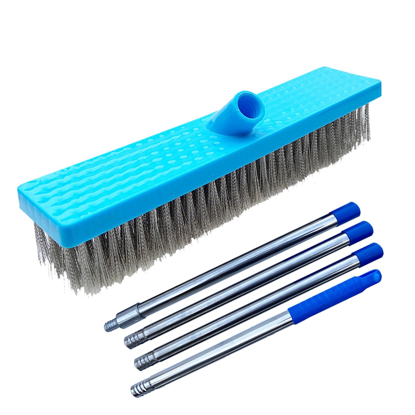 65&Prime; Long Handle Pool Brush – Heavy Duty Stainless Steel Wire Bristle Scrubber…