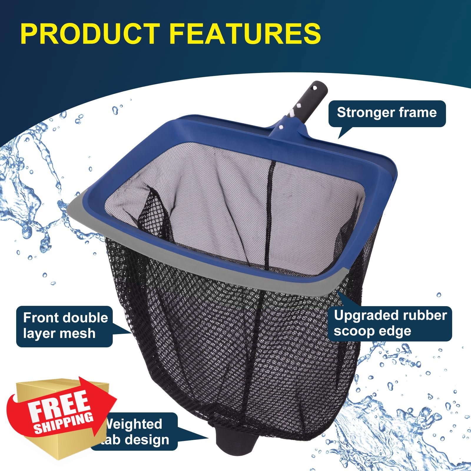 Pool Cleaning Kit Skimmer Net Brush Head Heavy Duty for Inground Above Ground