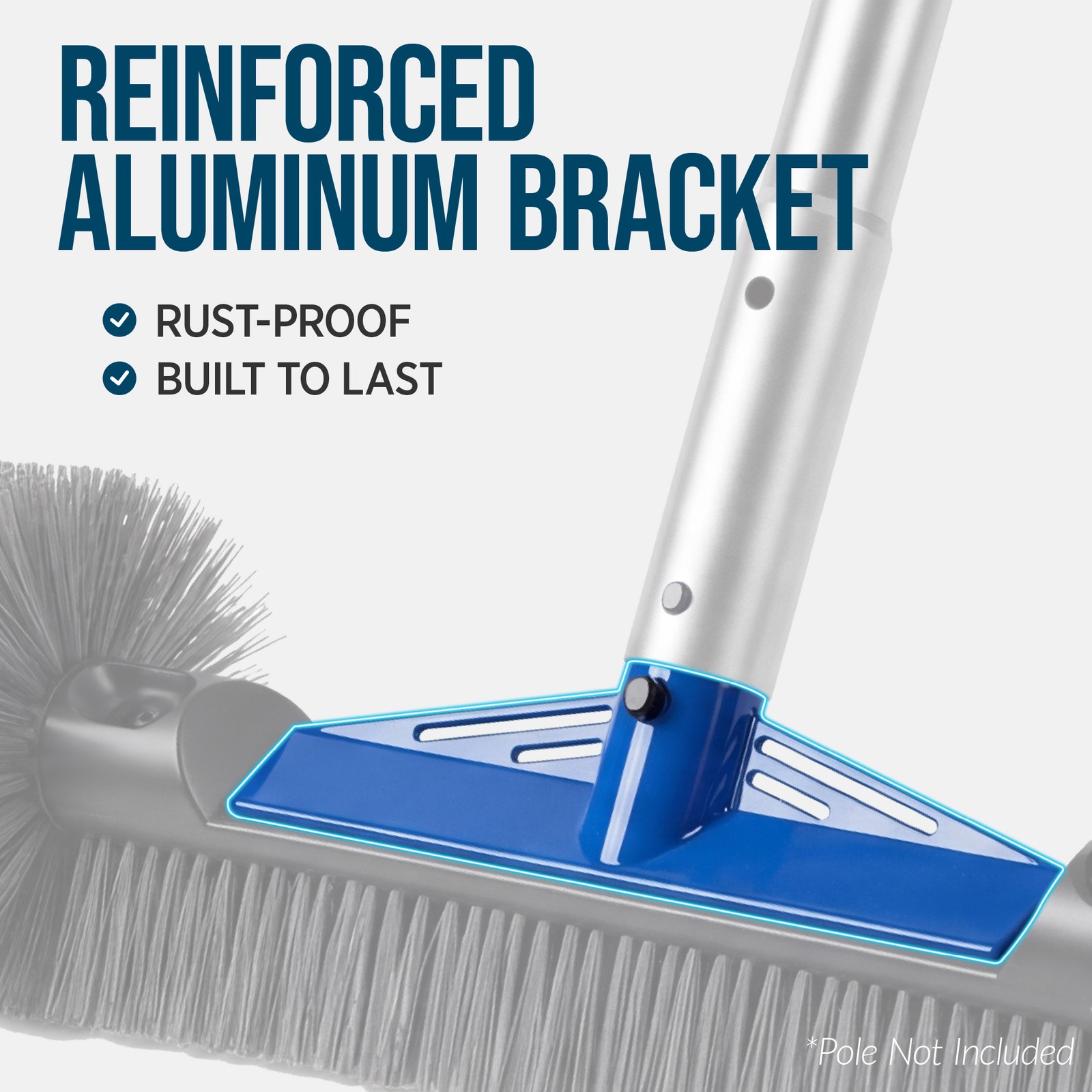 Best Choice Products 20&Prime; Heavy-Duty Pool Brush Head – Wall & Floor Cleaner