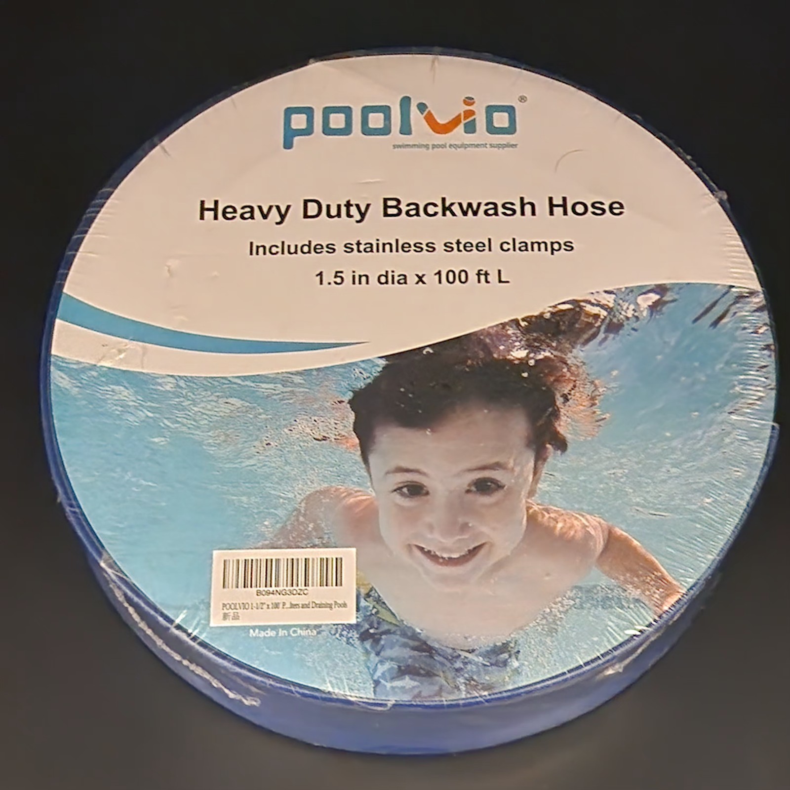 Poolvio Swimming Pool Equipment Heavy Duty Backwash Hose 100 Ft L 1.5&Prime;