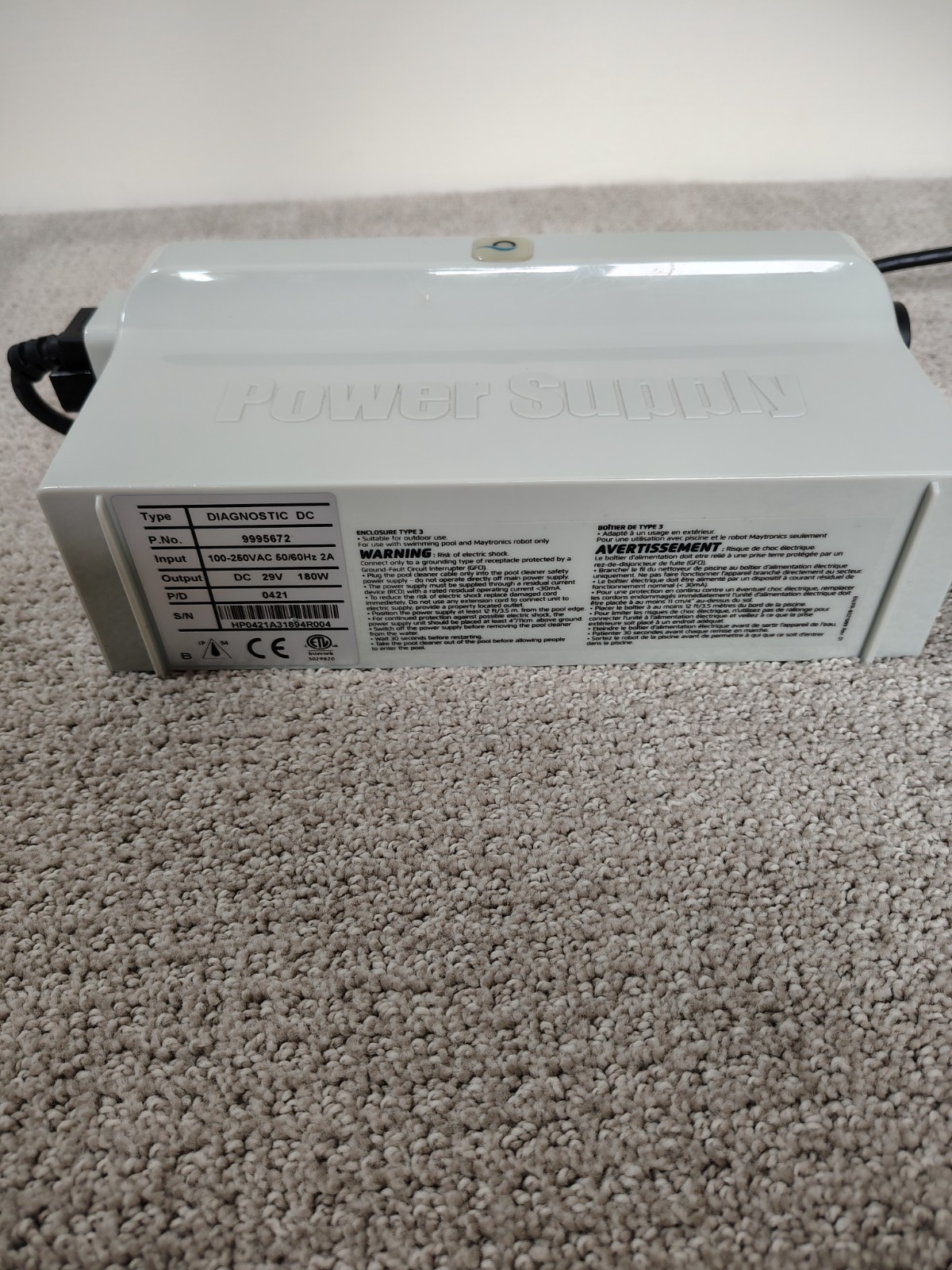 Genuine Maytronics Power Supply for Dolphin Pool Robot 9995672 Tested Works!