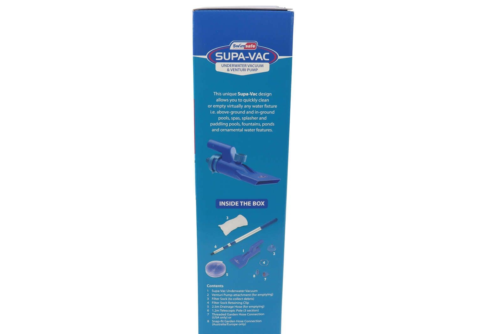 Supa Vac / SupaVac Spa Vacuum Pool Or Pond Cleaner kit With Telescopic Pole