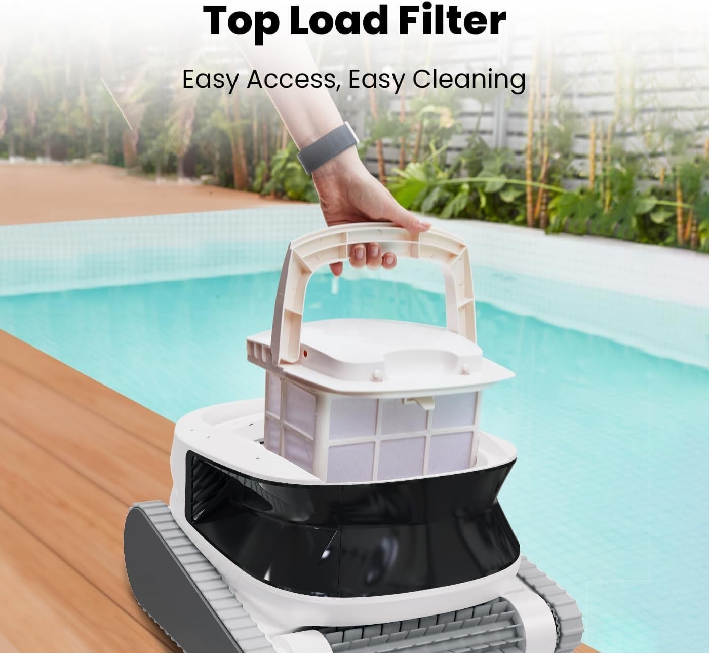 Hydro 4 Cordless Robotic Pool Cleaner, 14400mAh Rechargeable Battery, Wall Climb