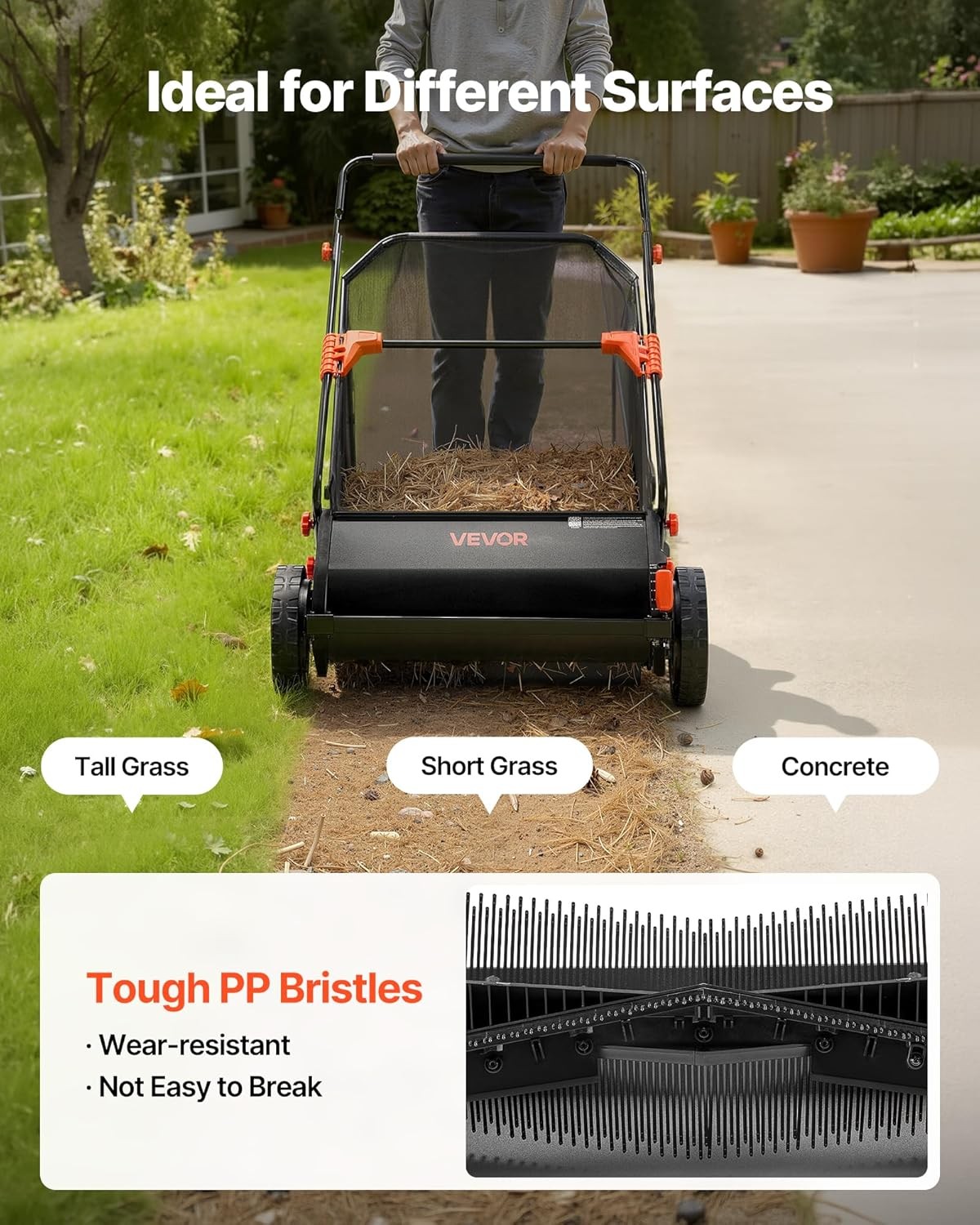 VEVOR 3 Packs Lawn Sweeper Brush Replacement, Compatible with VEVOR 30 in Lawn &