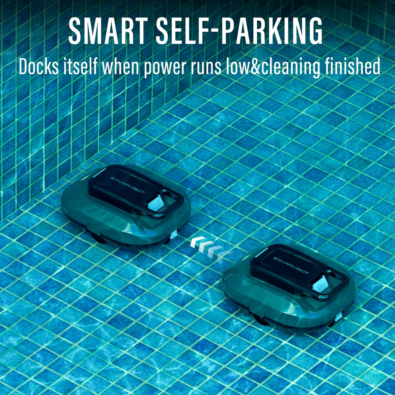 STARRYBOT Cordless Robotic Pool Cleaner with Dual high-Efficiency Motors