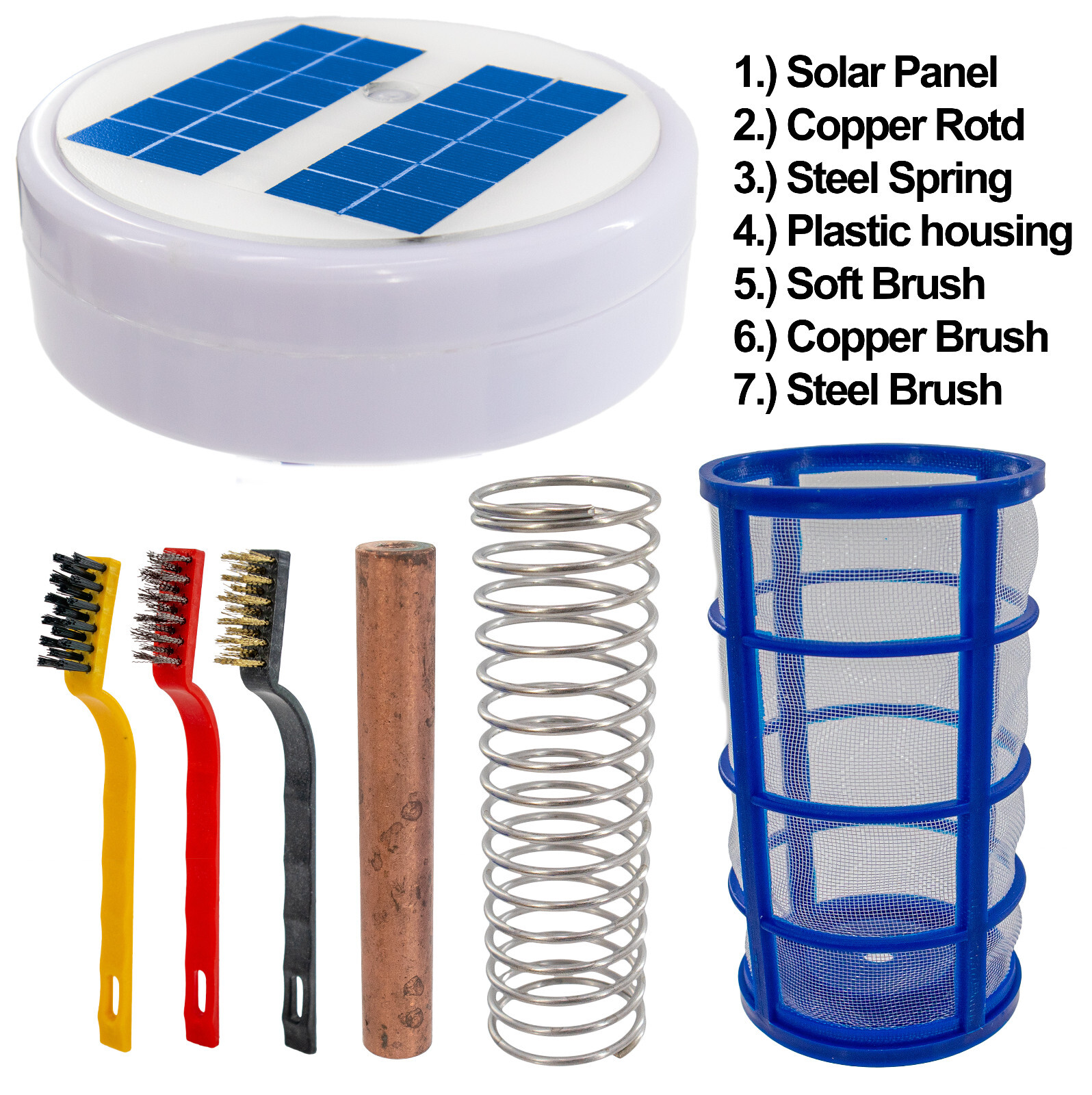Solar Pool Ionizer w Copper & Steel Anode – Pool Water Cleaner Swimming Pools