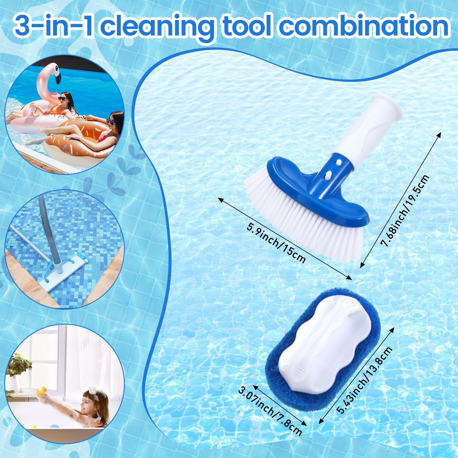 3 Pcs Hot Tub Accessories Kit with 26 » Spa Skimmer Net, Curved Brush, Handy …
