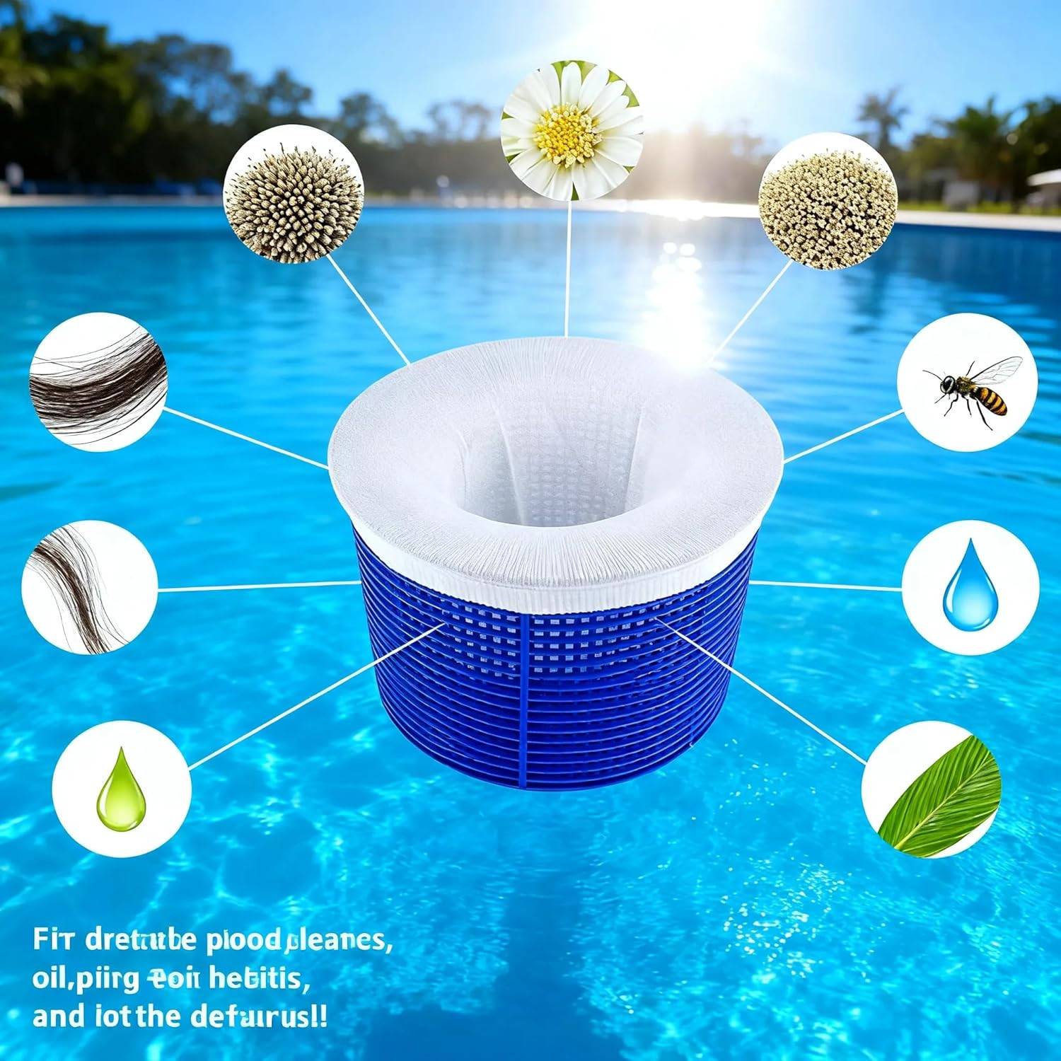 100 Pack Pool Skimmer Socks – Ultra Fine Mesh Filter for Debris